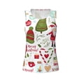 thumbnail image 4 of Xecao Snowflakes Santa Claus print women's scoop neck, loose-fit workout tank tops for the gym., 4 of 9