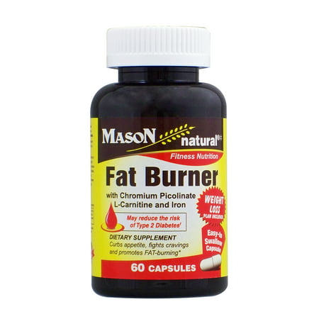 Mason Vitamins Fat Burner Avec le picolinate de chrome, L-Canitine, et le fer Capsules, 60 Ct