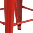 thumbnail image 3 of 24'' High Backless Red Metal Indoor-Outdoor Counter Height Stool with Square Seat, 3 of 9