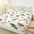 thumbnail image 3 of Manfei Pike Fish Twin Sheet Sets,Rustic Farmhouse Cabin Twin Fitted Sheet,Rustic Pike Fish Flat Sheet For Kids,Microfiber Bedroom Decor,3 Pieces, 3 of 7