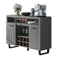 thumbnail image 4 of DEXTRUS 47" Wine Bar Cabinet, Kitchen Storage Cabinet with Wine Rack & Glass Holder, Gray, 4 of 11