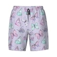 thumbnail image 4 of Lsque Mens Swim Trunks Purple Butterfly Pattern - Bathing Suit Compression Liner - Beach Swim Shorts Swimwear - (S-3XL) - Stretch Quick Dry -Small, 4 of 9