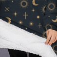 thumbnail image 3 of Oversized Wearable Blanket Hoodie,Dark Blue Sun Moon Cross Pattern Sherpa Blanket Hoodie with Super Pockets,Super Warm Fuzzy Pullover for Women & Men, 3 of 6