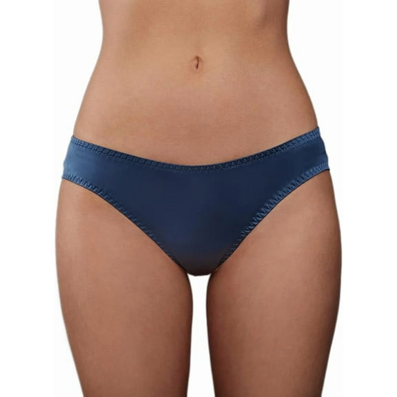 Victoria Bella MILAVITSA-880161 Women's panties, SLIP, silk, mid-waist, Classic Alisee collection French Blue, Size XXL