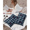 thumbnail image 4 of Nautical Red and White Anchors Outdoor Pillow Covers Set of 2,Decorative Waterproof Throw Pillow Case,Ocean Element on Dark Blue Cotton Linen Soft Cozy Cushion Pillowcases, 4 of 7