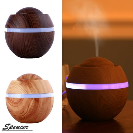 Spencer 500ml Ultrasonic Aroma Diffuser USB Essential Oil Humidifier Wood Grain Air Purifier Humidifier Aromatherapy for Room Office 