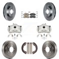 thumbnail image 1 of Transit Auto Front Rear Disc Brake Caliper Rotors Drums Ceramic Pads Kit (8Pc) for Car Jeep Patriot Compass Dodge Caliber Chrysler Sebring Avenger KC8-101594N, 1 of 11