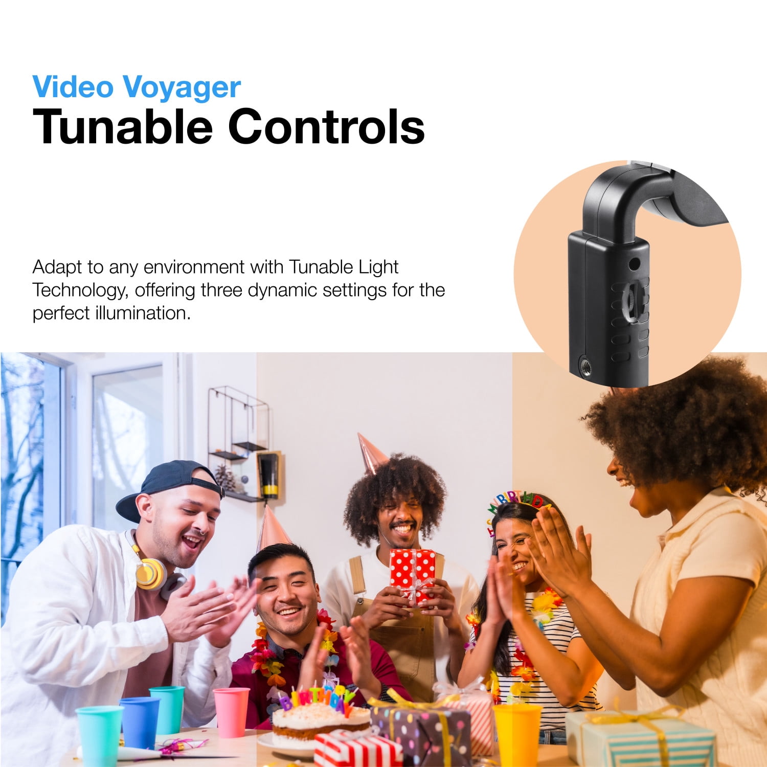 Vivitar Video Voyager Universal Rig with Built-in LED Lighting, Black