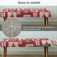 thumbnail image 5 of FUIALDOLG Christmas Bench Covers Stretch Xmas Decoration Washable Red Bench Seat Cover with Elastic Edge Rectangle Seat Protector for Bedroom, Living Room, 5 of 7