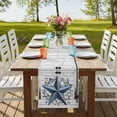 thumbnail image 4 of Table Runners 90 Inches Long Dress Scarves, Texas Star Vintage Farmhouse Coffee/Dining/Kitchen Table Runner for Living Room, Navy Blue Retro Wooden Berry 13x90 Inch, 4 of 9