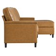 thumbnail image 2 of Modway Ashton Vegan Leather Sectional Sofa, Brown, 2 of 4