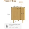 thumbnail image 2 of Fluted Floor Corner Kitchen Cabinet, Wooden Freestanding Cabinets Organizer with Door, Side Storage Organizer for Living Room, Dining Room, Bathroom Natural, 2 of 16