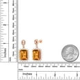 thumbnail image 3 of Gem Stone King 18K Rose Gold Plated Silver Yellow Citrine Dangle Earrings for Women (17.00 Cttw, Gemstone November Birthstone, Octagon 14X10MM), 3 of 4