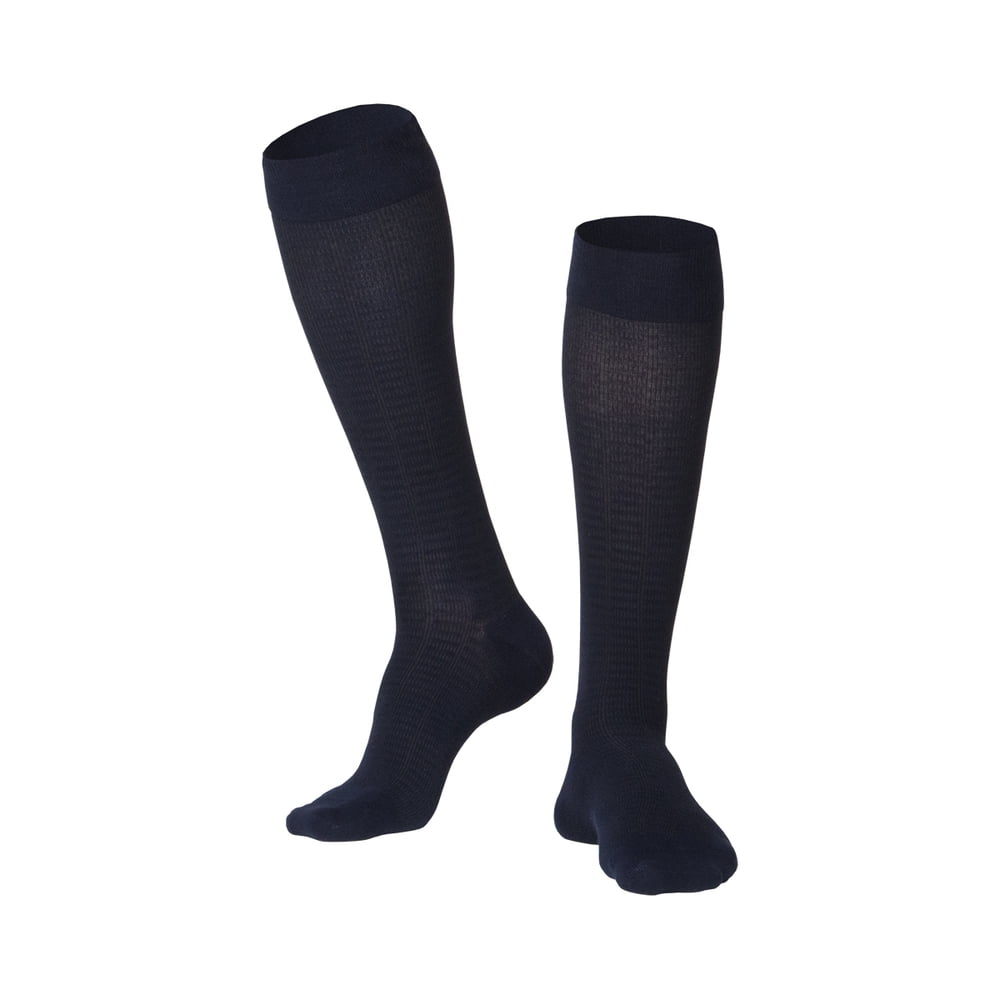 Touch Men's Compression Socks, Knee High, 15-20 mmHg, Navy, Medium ...
