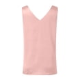 thumbnail image 7 of Satin Tank Tops for Women Loose Fit Sleeveless V Neck Cami Camisole Dress Blouses Business Shirts Formal Top Pink 2XL, 7 of 7