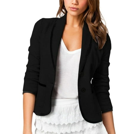 Fashion Women Slim Design All-match Leisure Blazer Bussines Suit Solid Color Jacket