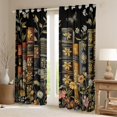 thumbnail image 2 of Manfei Western Books Teens Black Out Curtains, Rustic Farmhouse Flower Curtains Pack of 2 (42x63 Each), Oil Printing Artwork Bedroom Curtains, Window Curtains Bedroom Decor, 2 of 6