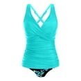 thumbnail image 3 of HOWPAY Tankini Swimsuits for Women Tankini Tops with Bikini Bottoms Tummy Control Bathing Suits Beach Sport Summer 2 Piece Swim Sets Mint Green S, 3 of 4
