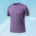thumbnail image 2 of UVEASISHA Athletic Tshirts for Men Cooling Summer Lightweight Workout T Shirts Big and Tall Solid Casual Tee Tops Purple XXXL, 2 of 5
