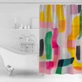 thumbnail image 4 of Small Stall Shower Curtain 48x72 Inch Narrow Half Size Abstract Geometric Bath Curtains Bathroom Decor Colorful Aesthetics Minimalist Waterproof Fabric Shower Curtain Set with Hooks 48 Inch, 4 of 6