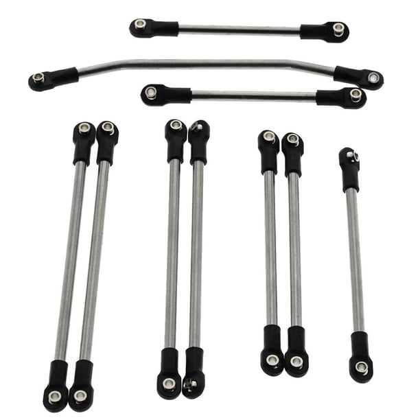 10 unids/set Varilla de acero inoxidable Zulema para coche RC dirección enlace duradero