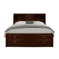 thumbnail image 1 of New Merlot veneer Full Bed with bookcase headboard 10 drawers, 1 of 1