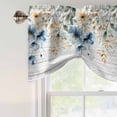 thumbnail image 3 of Spring Floral Tie Up Valance Curtains for Windows, Kitchen Curtains Window Shades, Weeping Blue Botanical Summer Vintage Light Filtering Roman Curtain Valances for Bedroom/Bathroom/Cafe 42"x18", 3 of 9