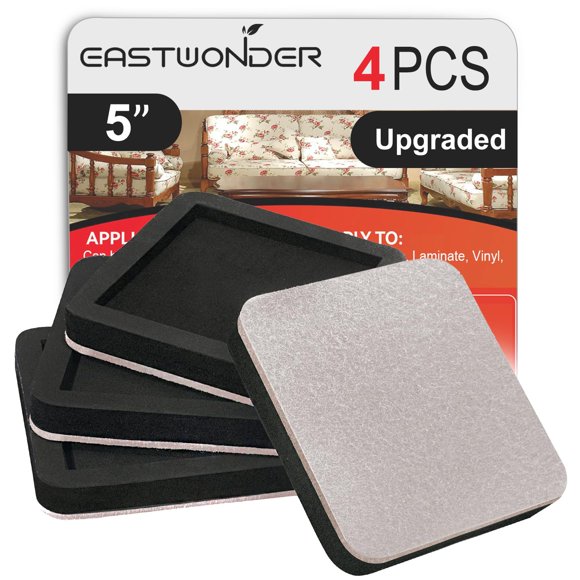 Deslizadores para muebles EASTWONDER de fieltro de 5" 4 piezas con diseño de ranura