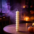 thumbnail image 3 of Pumpkin Shaped Taper Candles, Unscented Smokeless Hand-Poured Wax Candlesticks, Multi-purpose Autumn Table Centerpiece for Halloween Thanksgiving & Farmhouse Seasonal Home Decor, 3 of 4