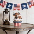 thumbnail image 4 of Win s Way Patriotic Highland Cow Figurine 4th of July Decorations Resin Statue Memorial Day Home Accents Desk Bookshelf Tiered Tray Tabletop Decor, 4 of 9