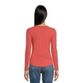 thumbnail image 4 of No Boundaries Women's Juniors Crewneck Ribbed T-Shirt with Long Sleeves, 2-Pack, 4 of 5