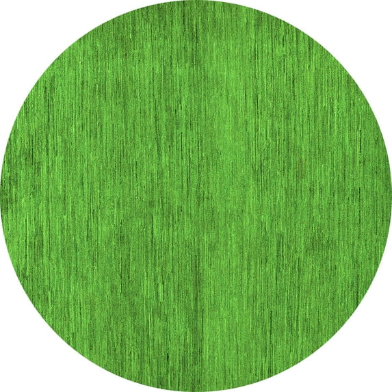 Ahgly Company Indoor Round Abstract Green Modern Area Rugs, 5' Round