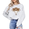 thumbnail image 5 of Mom Bull Skull Sweatshirt for Women Trendy Western Country Style Crewneck Gray Sweatshirt Adult X-Large, 5 of 7