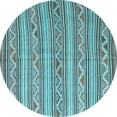 thumbnail image 1 of Ahgly Company Indoor Round Southwestern Light Blue Country Area Rugs, 7' Round, 1 of 4