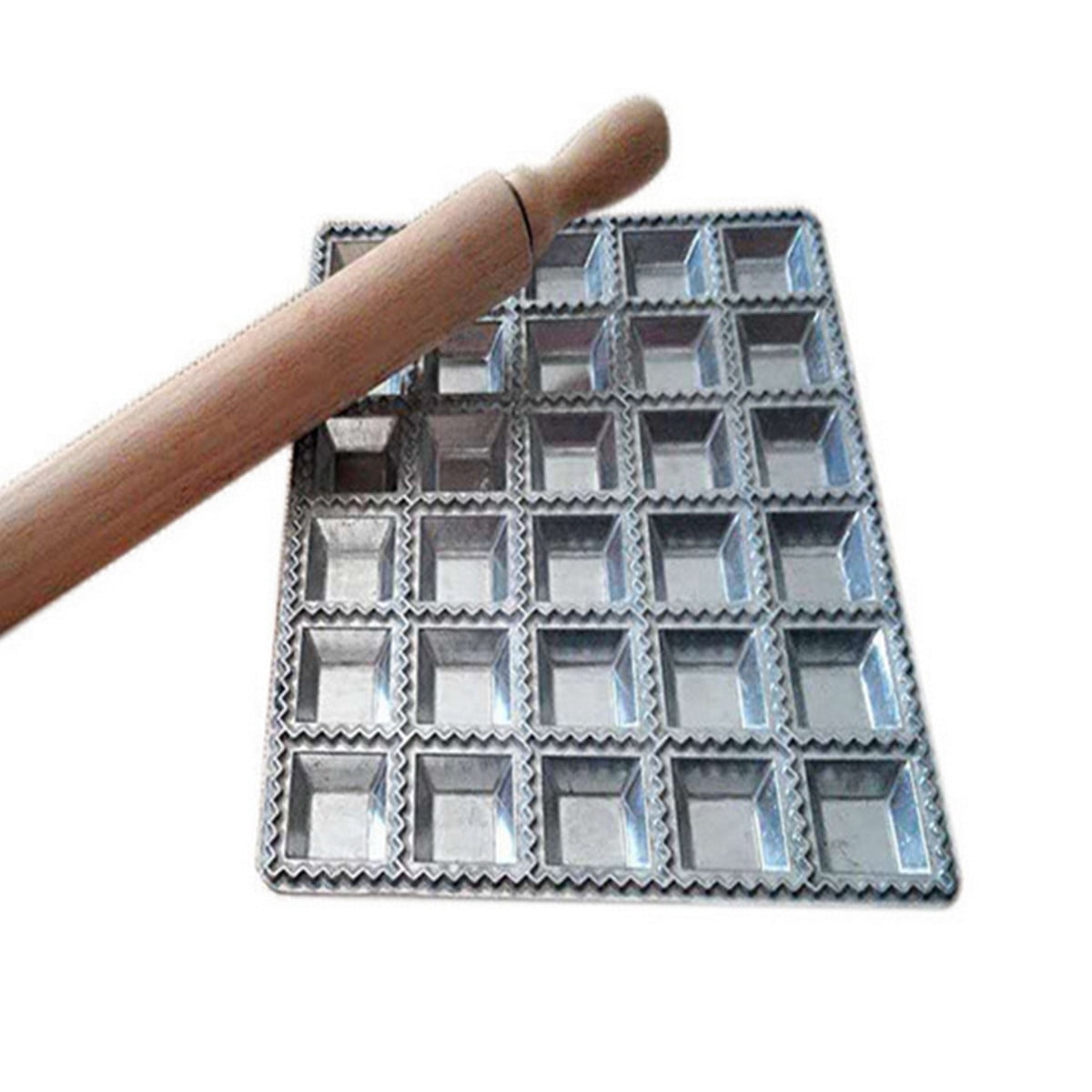 Large Ravioli Mold 24Hole Aluminum Mini Square Tortelli Tray Press