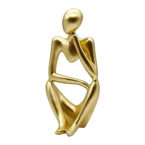 Estatua humana de resina, escultura de arte abstracto moderno, figura decorativa para el hogar y el escritorio. El 12X25cm