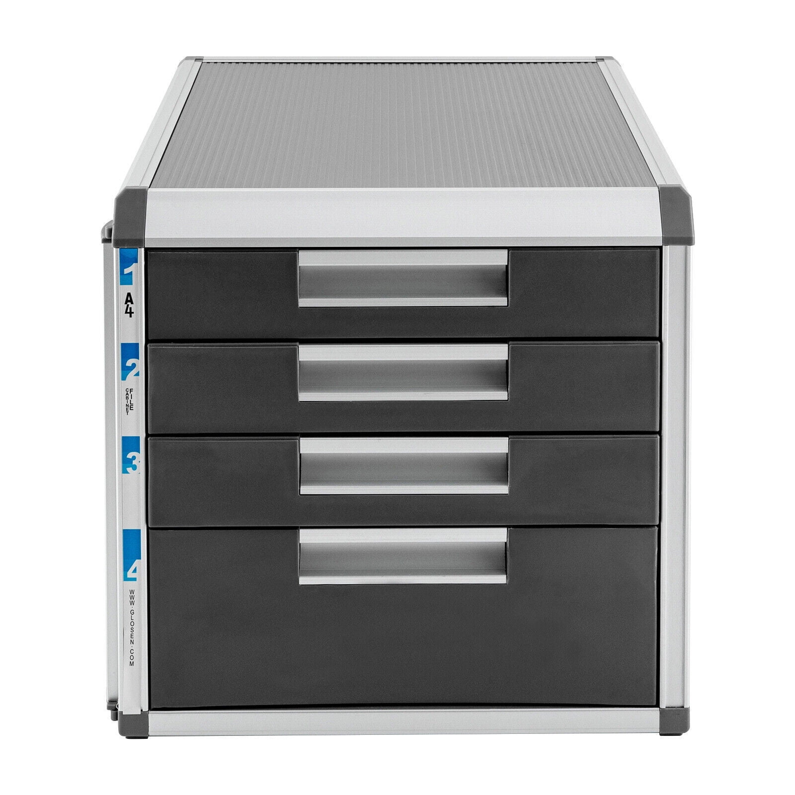 4 Layers Desktop Drawer Organizer Books File Locking Storage Cabinet for Home Office,12.4*13.8* 11.7in