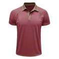 thumbnail image 4 of BiZtdJrK Mens Contrast Collar Polos Lightweight Moisture Wicking Golf Shirt Raglan Short Sleeve Collared T-shirt Sales of Today Red S, 4 of 8