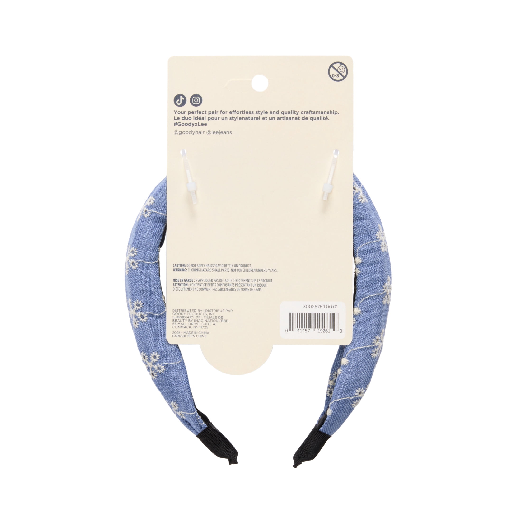 Goody x Lee Denim Knot Headband, All Day Comfort, All Hair Types, 1 Count