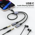 thumbnail image 2 of USB C to Dual 3.5mm Female Headphone Splitter,Type Adapter Compatible with Pixel 7 6, Galaxy S23 iPhone 15 Pro Max/Pro/Plus, 2 of 3