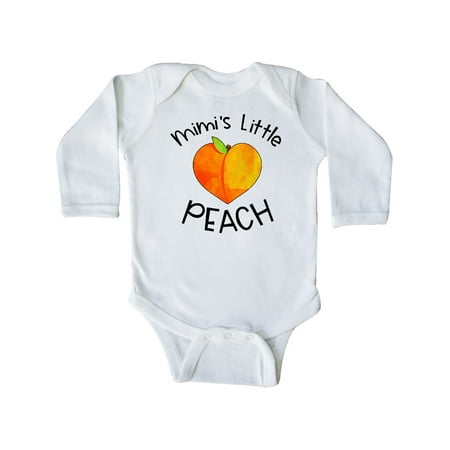 

Inktastic Mimi s Little Peach Cute Peach Heart Gift Baby Boy or Baby Girl Long Sleeve Bodysuit
