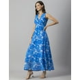thumbnail image 3 of Moomaya Womens Printed Sleeveless Maxi Dress, V-Neck Party wear, Flared Resort Dress, 3 of 8