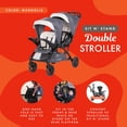 thumbnail image 3 of Baby Trend Sit N' Stand Double Stroller 2.0 DLX with 5 Point Harness, Magnolia, 3 of 12