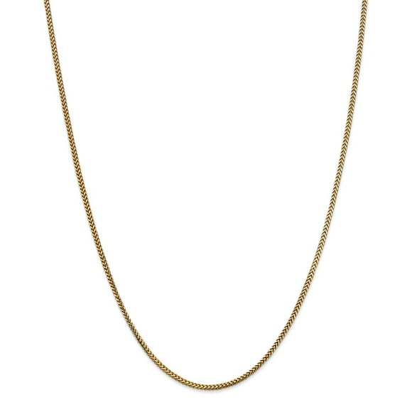 Solid 14k Yellow Gold 1.5mm Franco Chain Necklace - with Secure Lobster Lock Clasp 24"