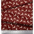 thumbnail image 3 of Soimoi Georgette Viscose Fabric Leaves & Reindeer Animal Print Fabric by the Yard 42 Inch Wide, 3 of 3