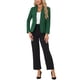 thumbnail image 2 of Chaqueta de mujer con cuello alzado, abotonada, de manga larga, blazer casual, verde oscuro, talla M, 2 of 6