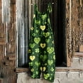 thumbnail image 2 of Hueook St. Patrick's Straight Leg Yoga Pants for Women Pants Ladies' Printed Sleeveless Casual Overalls Jumpsuit Jumpsuit Pants Green M, 2 of 5