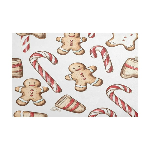 Gingerbread Man Christmas Coffee Machine Mat Kitchen Dish Drying Matst Absorbent Water 11.8''x17.7''