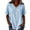 Sky Blue, variant on Women's Solid Color Button Tie Side Asymmetric Front Short Sleeve Blouse, Casual Summer Top for Daily Wear, Lightweight and Breathable, Soft Cotton Blend Beige L