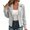 Gray, variant on Women Quilted Moto Jacket Casual Long Sleeve Zip Collar Slim Asymmetrical Zipper Lapel Collar Zippered Pockets Ribbed Cuffs Streetwear Edgy Cropped Jacket, Gray S